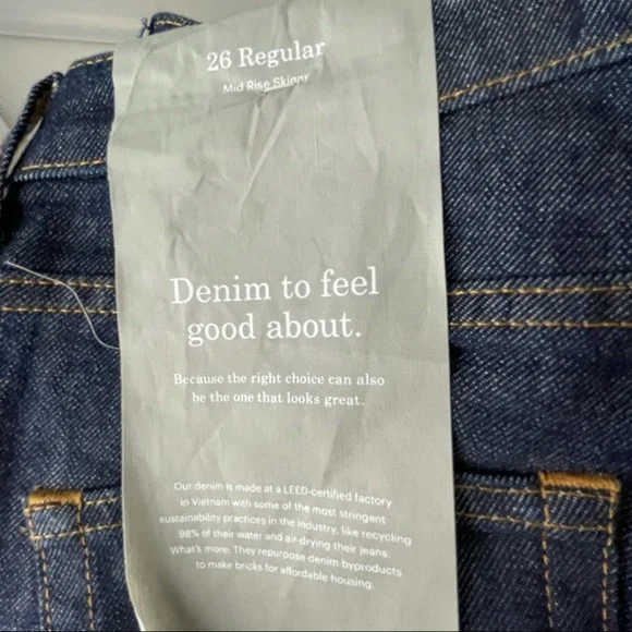 EVERLANE NWT MID-RISE BLUE SKINNY JEANS - Picture 8 of 9